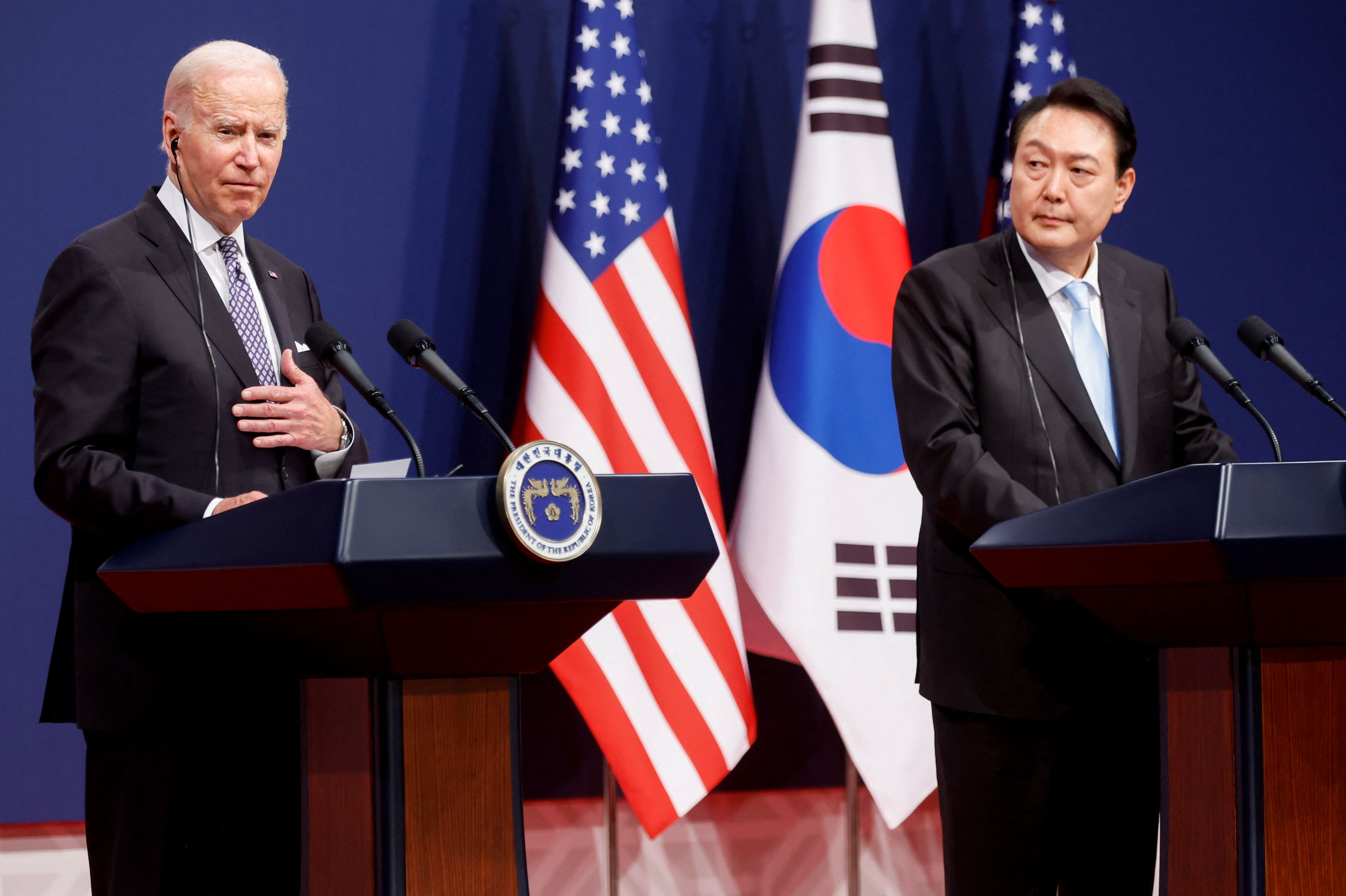President Joe Biden with South Korea's Yoon Seok-youl. May 21, 2022