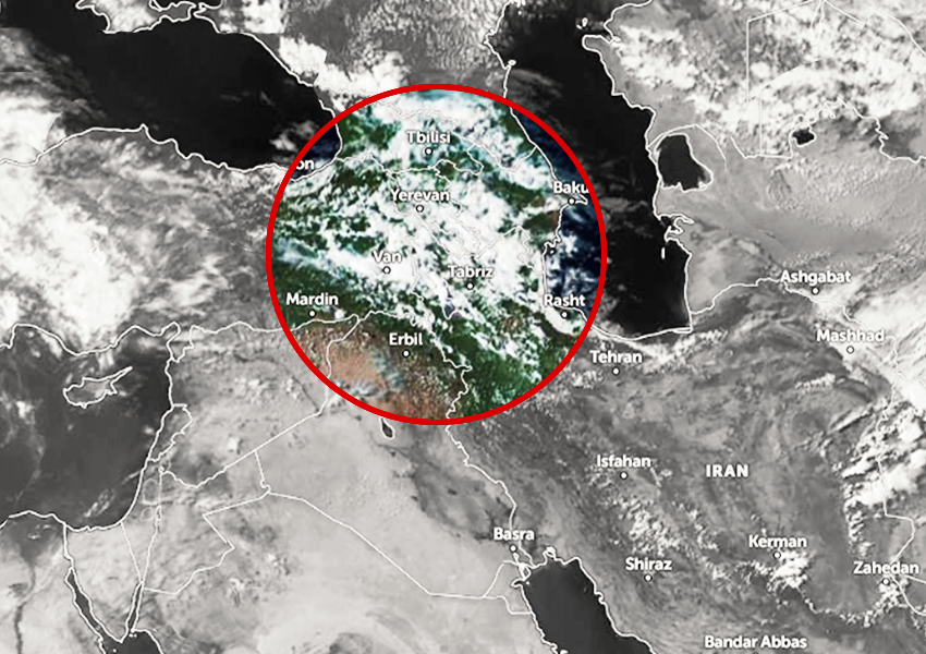Satellite View of Northeast Iran at the Time of the Crash (Zoom Earth) 