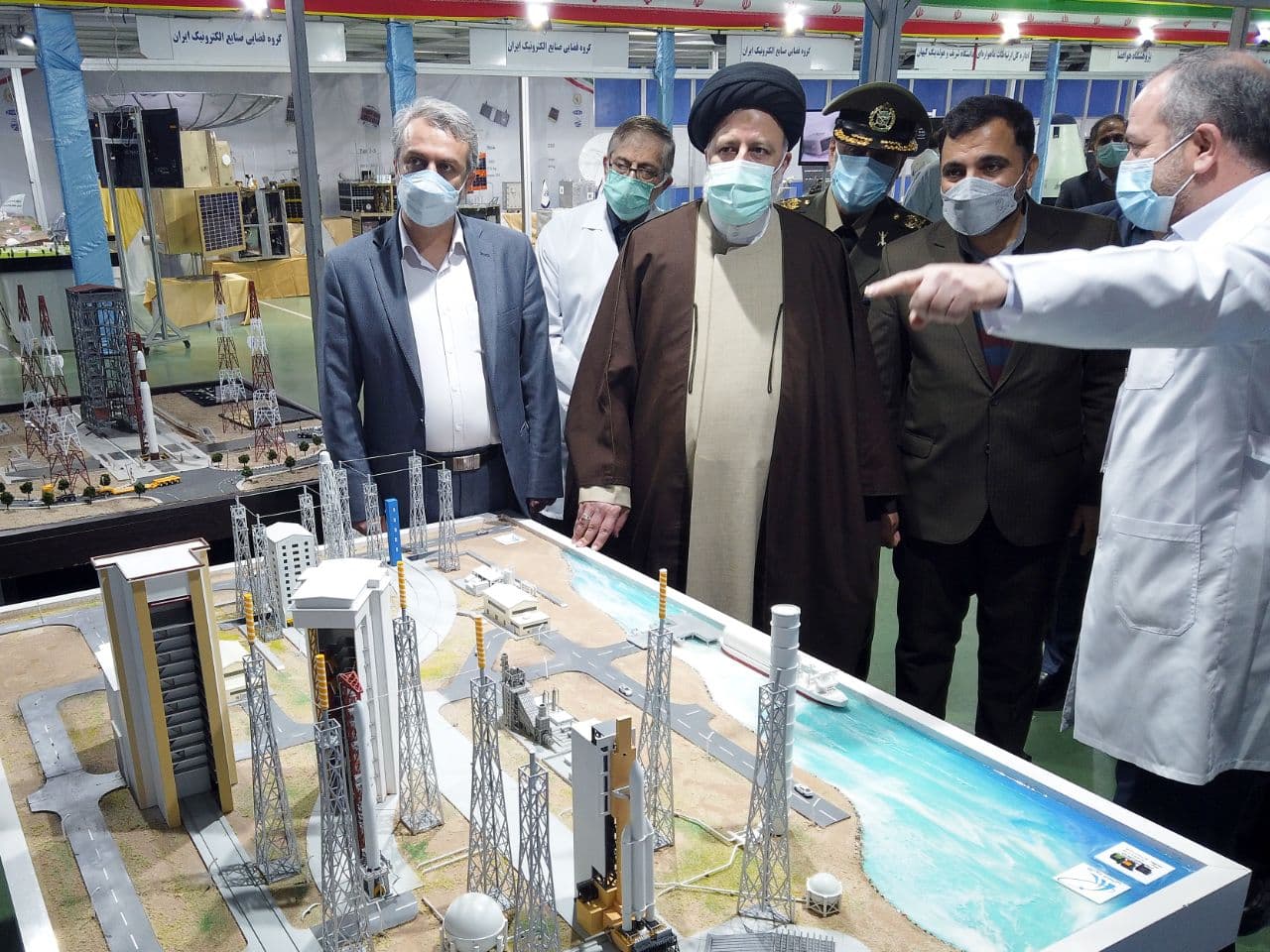  A diorama of the Chabahar Space Center on display during a visit by Iranian President Ebrahim Raisi  