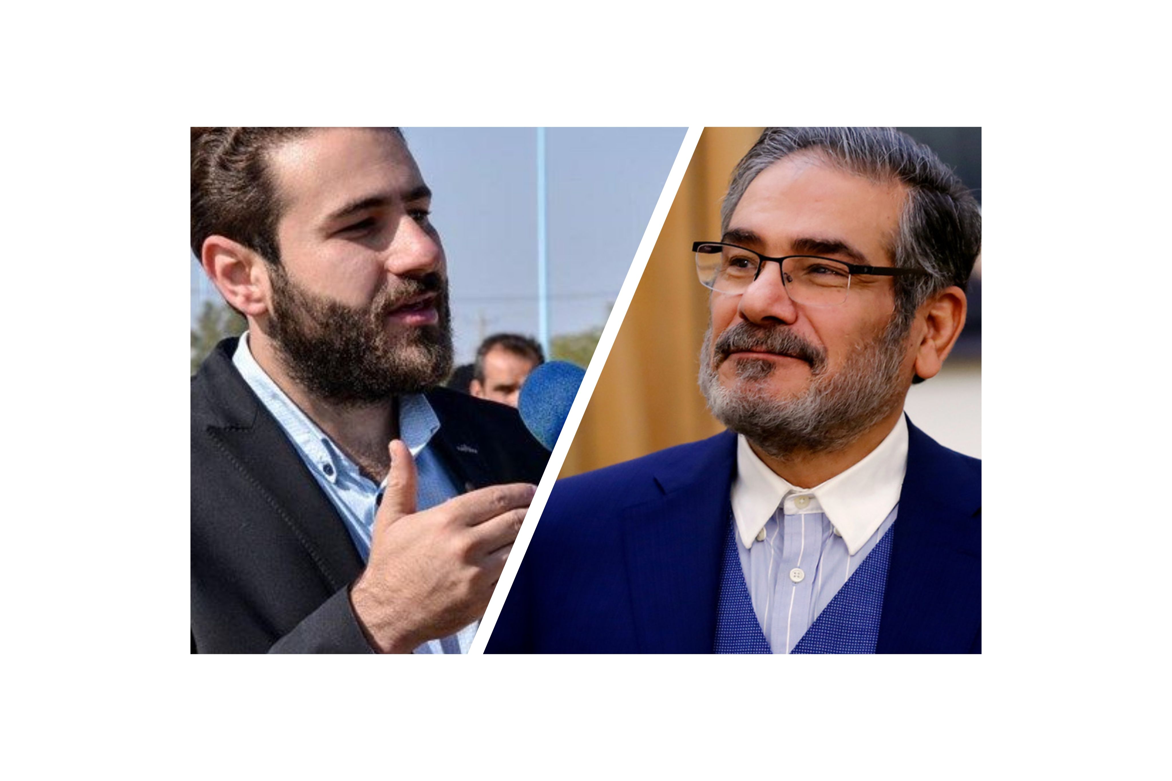 Ali Shamkhani (R) and his son who helped the owner of a collapsed building