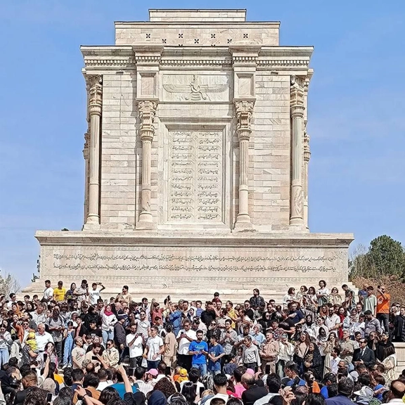 Iranians gathered at Ferdowsi's Tomb, near the religious city of Mashhad, to celebrate the Persian New Year on March 20, 2025.