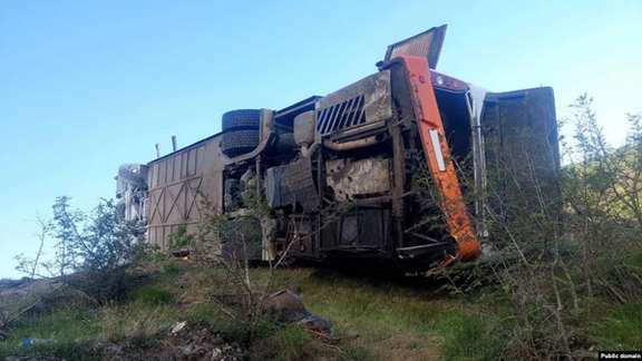 A photo of the aftermath of the accident in southern Armenia (April 2024)