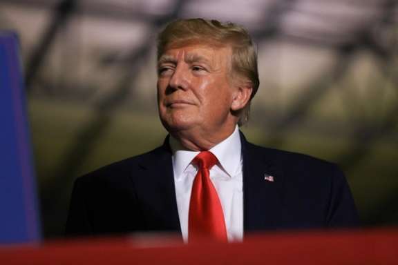 Former U.S. President Donald Trump during a rally in Washington Township, Michigan, April 2, 2022.