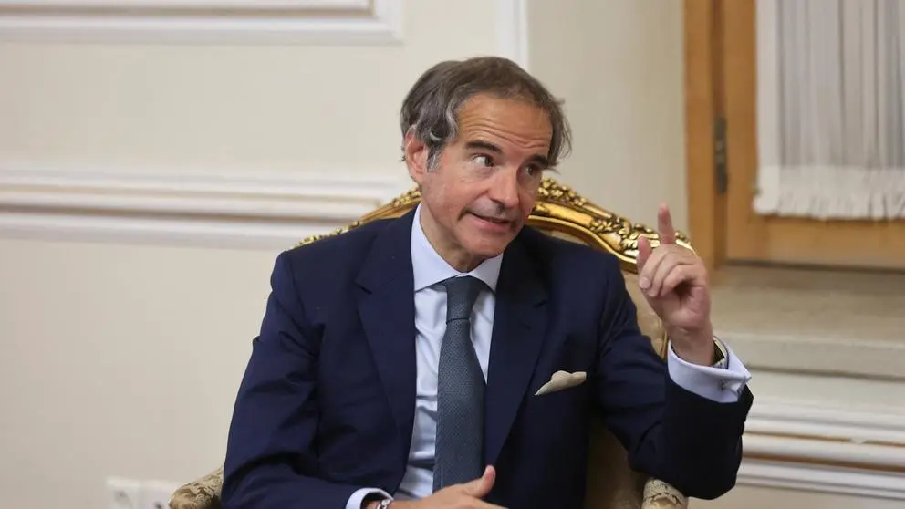 International Atomic Energy Agency (IAEA) Director General Rafael Grossi speaks during a meeting with Iran's Foreign Minister Hossein Amir-Abdollahian in Tehran, Iran, May 6, 2024.