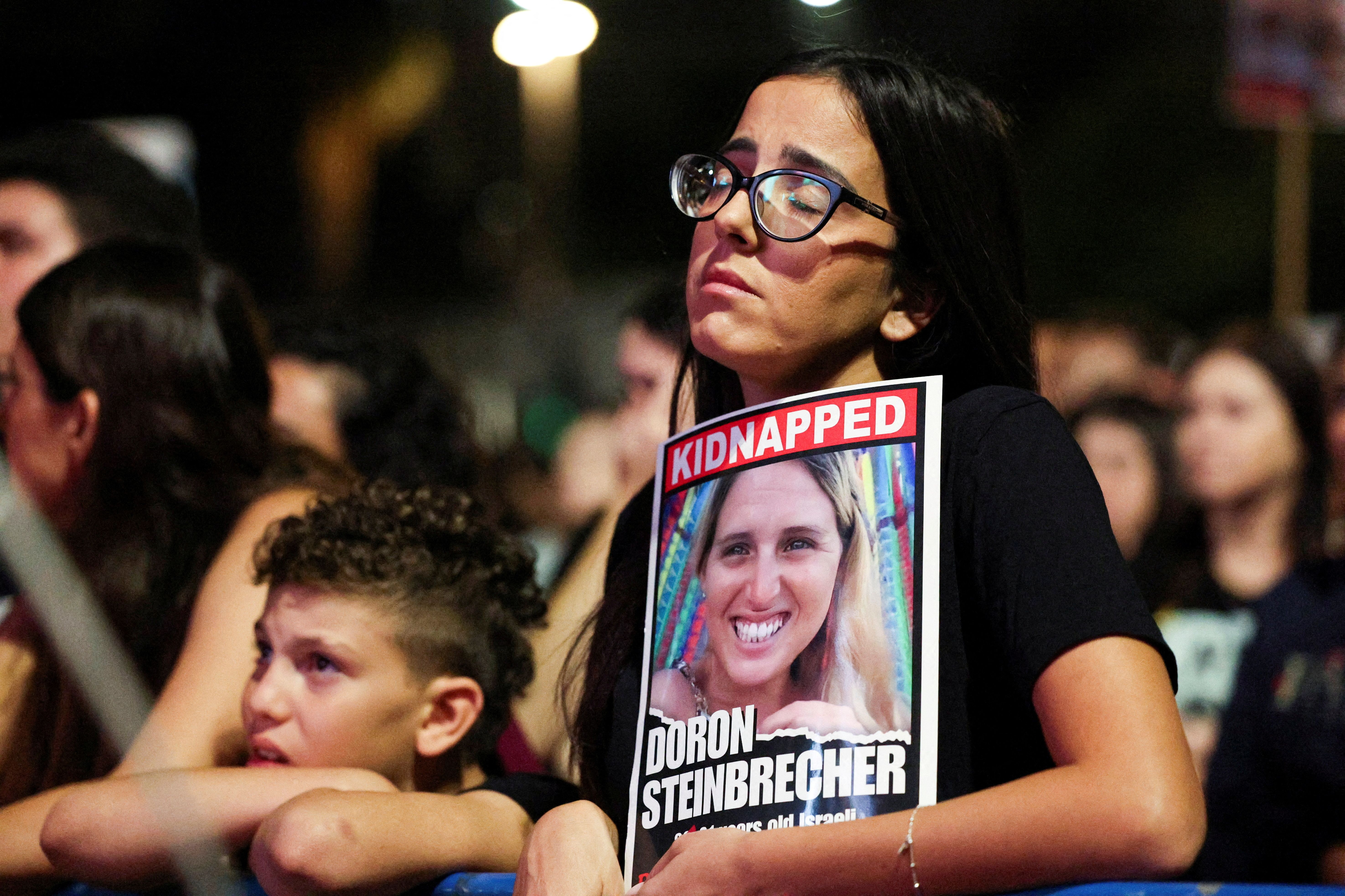 تظاهرات برای آزادی گروگان‌های اسرائیلی در بند حماس، تل‌آویو، ۲۸ مهر