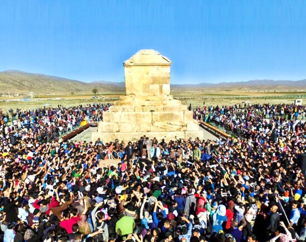 Thousands of Iranians flocked to Pasargadae, the cite of the mausoleum of Cyrus the Great, to celebrate Nowrouz in 2023 