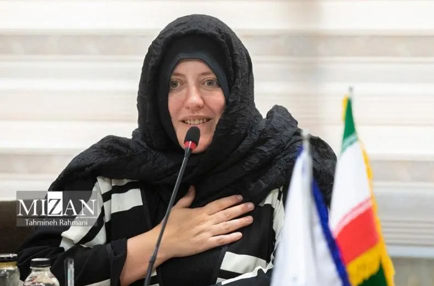 Charlotte Kates of Samidoun appearing in Iran. 