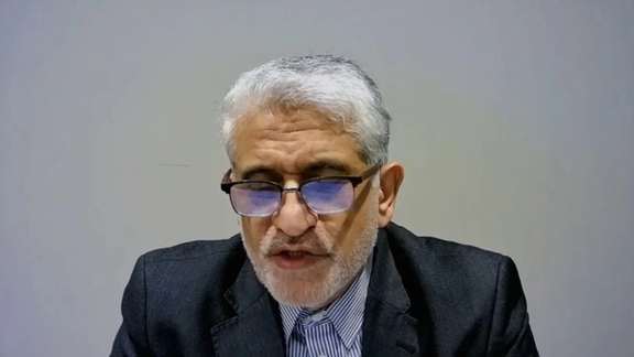 Amir Saeid Iravani, Iran's ambassador and permanent representative to the United Nations, during an interview with CNN television news network on November 9, 2023