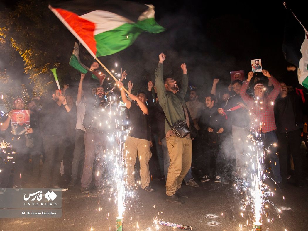 Regime-sponsored celebrations in Tehran for the invasion of Israel by Iran-backed Hamas (October 2023) 