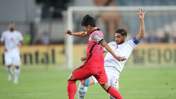 Iran playing against South Korea in qualifying game, October 2021