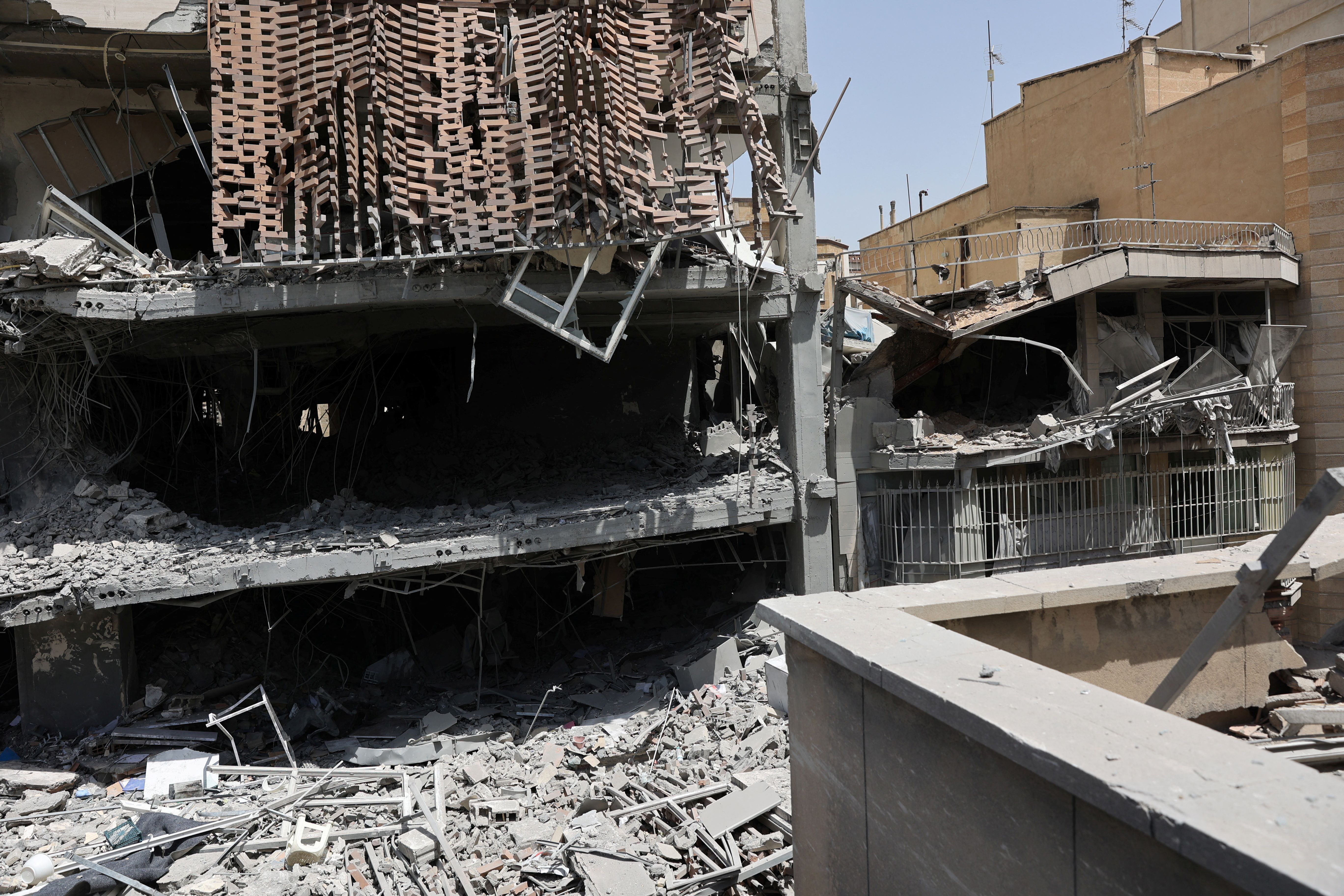 A view of the aftermath of an Israeli strike on a building last week, after the ceasefire between Israel and Iran, in Tehran, Iran, June 25, 2025. 