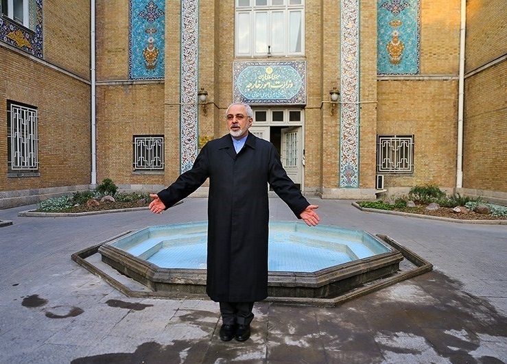 Iran's former foreign minister Javad Zarif outside the Foreign Ministry building  (undated)