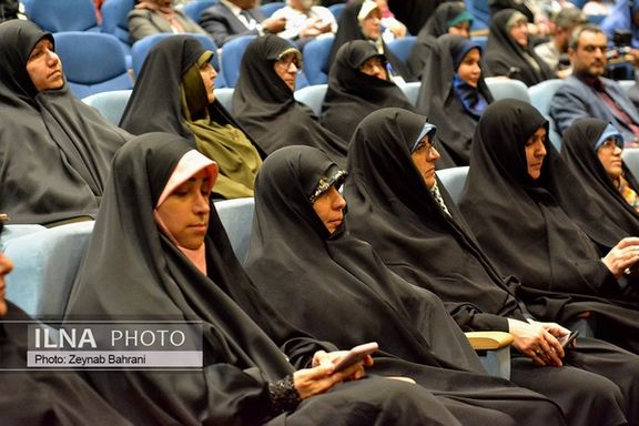 Participants of an event about women in media organized by Jamileh Alamolhoda, President Ebrahim Raisi’s wife, in Mashhad in September 2023