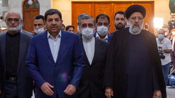 Ebrahim Raisi with some of his top aides who are also close to the Khamenei's office.
