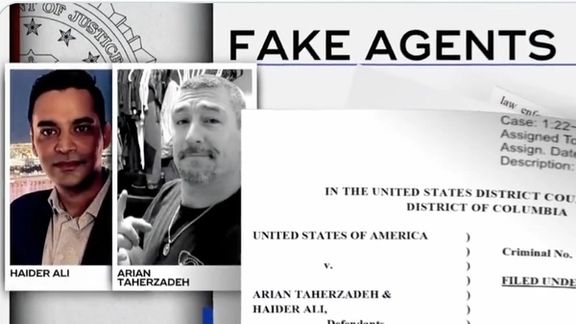 Screengrab from CBS television showing the two suspects.