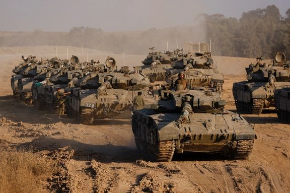 تانکهای اسرائیلی در نزدیکی مرز نوار غزه، ۱۵ خرداد