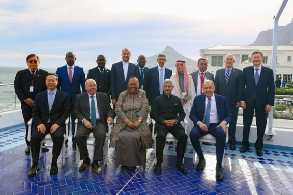 Foreign ministers of BRICS nations pose for a family photo with representatives from Africa and the global South during a summit in Cape Town, South Africa, June 2, 2023.