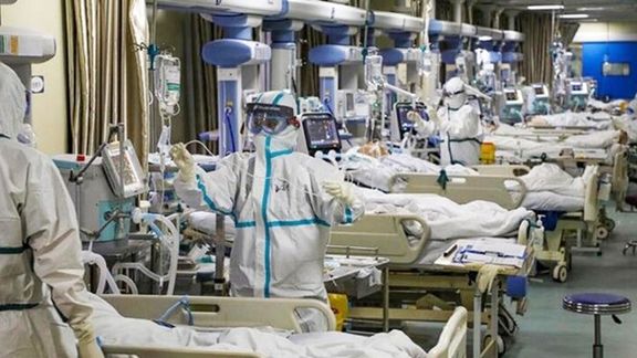 A photo showing a full hospital in Iran in July when the COVID Delta variant took more than 40,000 lives.