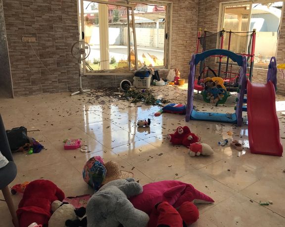 The interior of a villa damaged in Iran's missile attack on Erbil. March 13, 2022