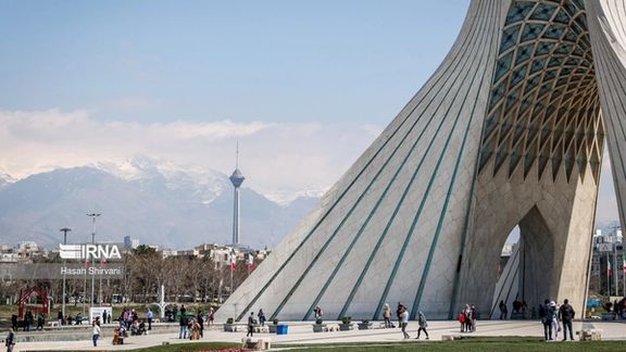 A view from Azadi tower, formerly known as Shahyad tower, with Milad Tower in the background (March 2024)