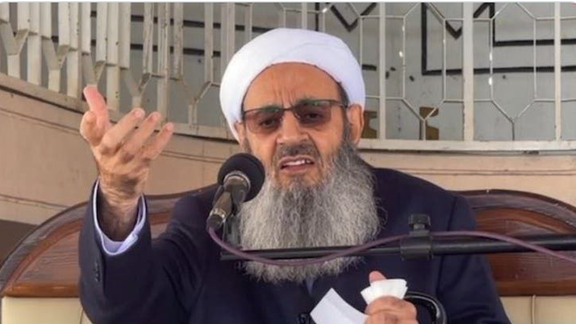 Mowlana Abdolhamid, Iran's popular Sunni leader delivering a sermon on January 6, 2023