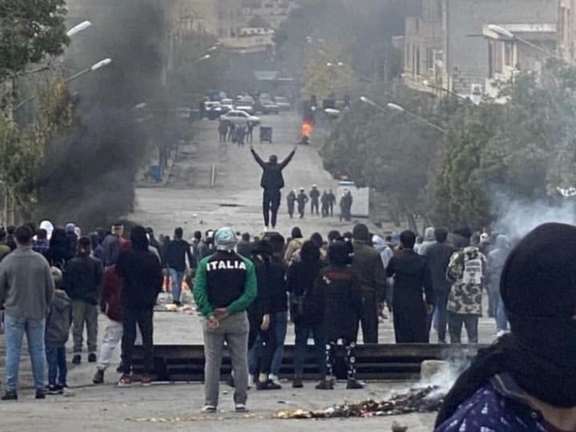 Protests in Mahabad, West Azarbaijan province, on Thursday evening, October 27, 2022