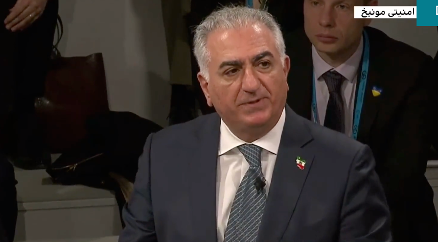 Prince Reza Pahlavi during the Iranian forum at the Munich Security Conference on Feb. 18, 2023