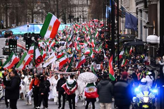 Iranians protest in London on January 8, 2023