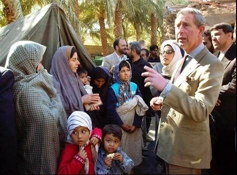 Prince Charles visiting Iran following the 2004 devastating Bam earthquake