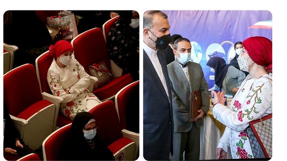 پوشش متفاوت سفیر فلسطین در مراسم دولتی روز زن