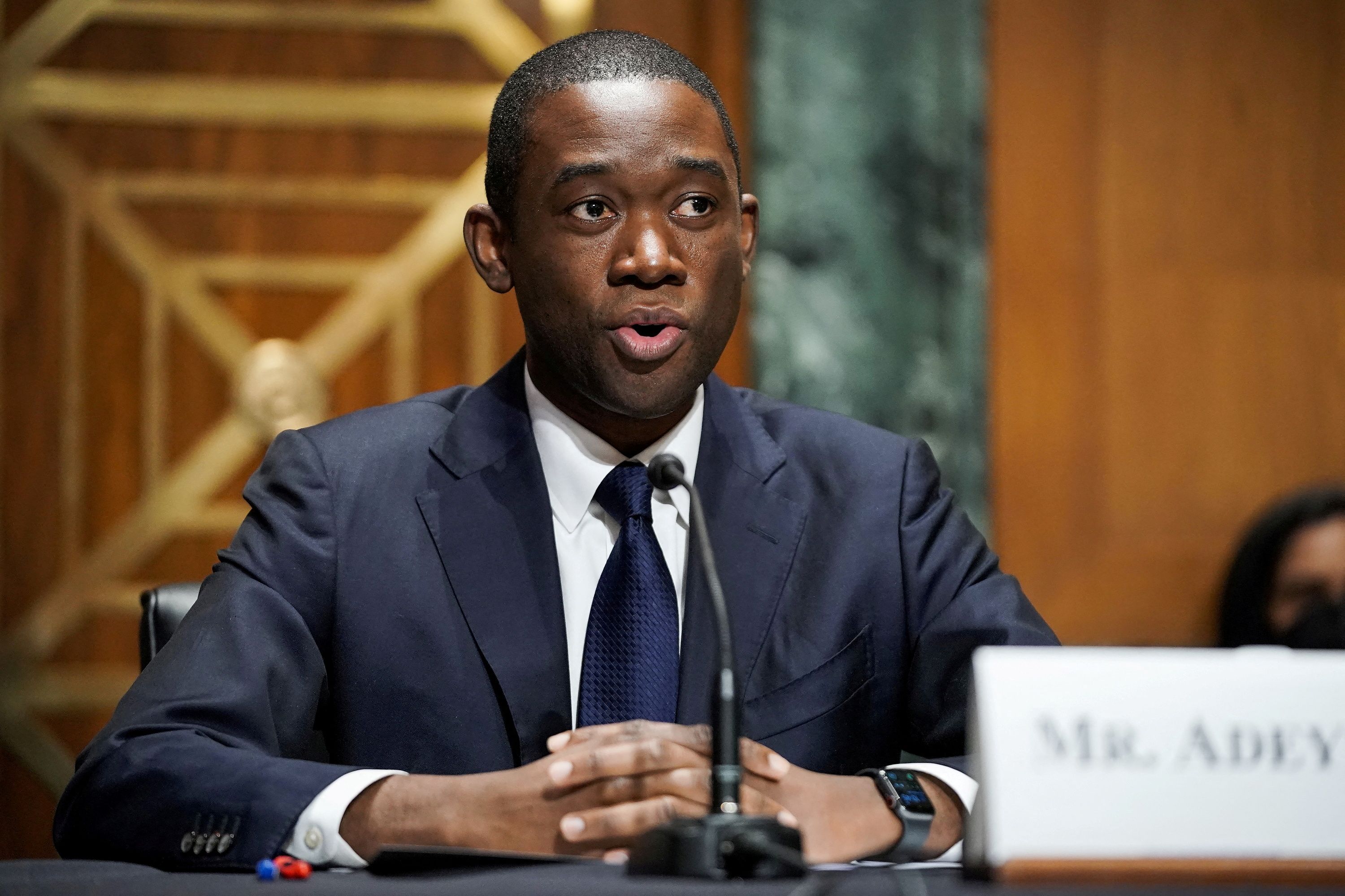 Deputy Secretary of the Treasury Adewale "Wally" Adeyemo in the Dirksen Senate Office Building, in Washington, DC, February 23, 2021  