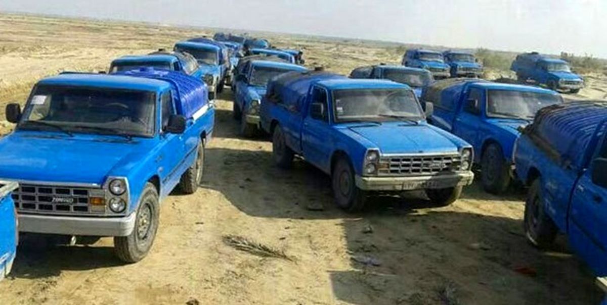 Fuel being smuggled by Nissan pickup trucks in Iran (Undated)