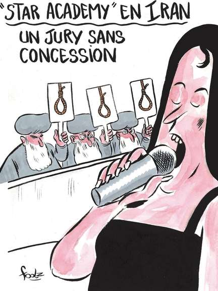 Charlie Hebdo depicts Iranian singer Parastoo Ahmadi in a cartoon