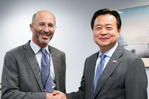 US Special Envoy for Iran Rob Malley with South Korean diplomat Cho Hyundong in Washington, September 16, 2022