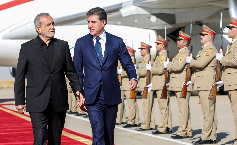 Iran’s President Masoud Pezeshkian arrived in Iraqi Kurdistan region on September 12, 2024