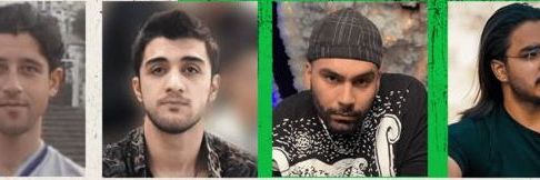 Iranian protesters who were executed by the Islamic Republic (from left to right) Mohammad Hosseini, Mohammad-Mehdi Karami, Mohsen Shekari, Majid-Reza Rahnavard (file photo)