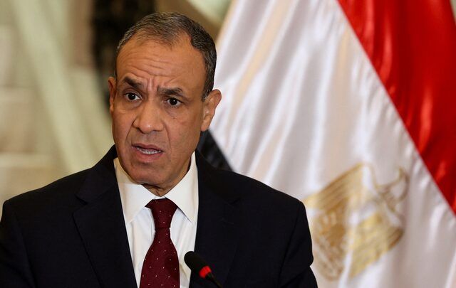 Egypt's Foreign Minister Badr Abdelatty attends a joint press conference with Palestinian Prime Minister Mohammad Mustafa in Cairo, Egypt March 1, 2025