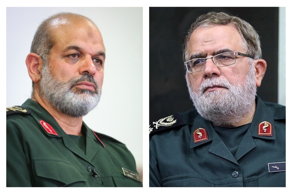 Left: Ahmad Vahidi, commander-in-chief of the IRGC. Right: Mostafa Izadi, deputy commander-in-chief of the IRGC.