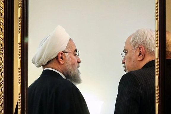 Mohammad Javad Zarif and former president Hassan Rouhani. Undated