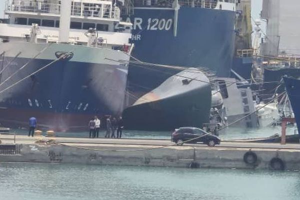 Iranian warship capsizes during repairs off port of Bandar Abbas