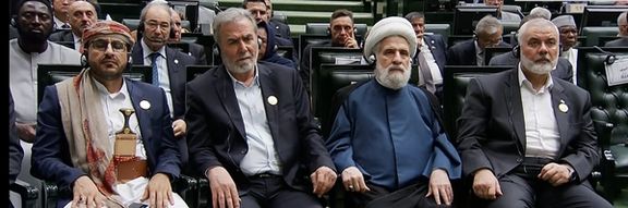 Leaders of Houthis, Hamas, Hezbollah and Islamic Jihad attend the swearing-in ceremony of President Masoud Pezeshkian on July 30, 2024