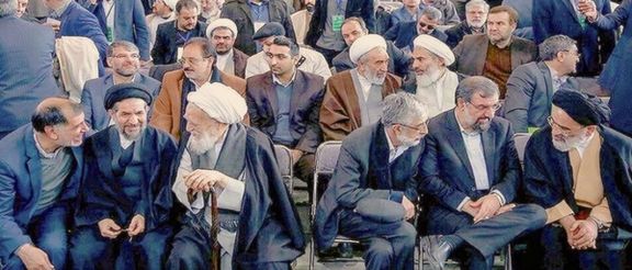 A number of senior Iranian conservative politicians during an event