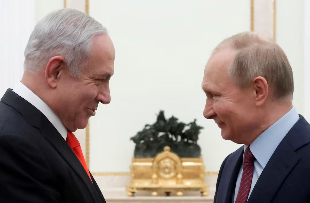 Russian President Vladimir Putin meets with Israeli Prime Minister Benjamin Netanyahu in Moscow, Russia January 30, 2020.