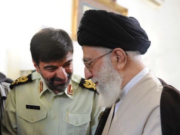 An undated photo showing Radan with Khamenei