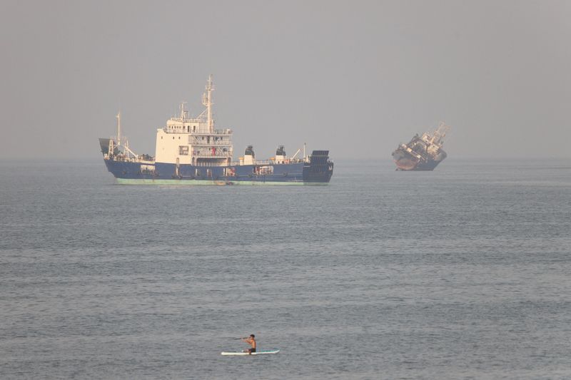 Vessels in the Strait of Hormuz near the beach of Bandar Abbas, Iran, June 21, 2026. 