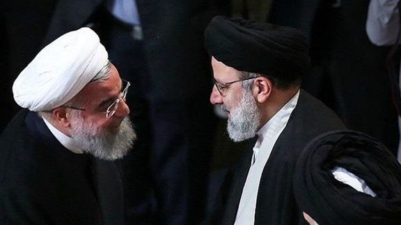 Former president Hassan Rouhani (left) and incumbent Ebrahim Raisi
