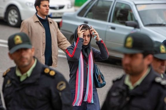 A young woman on a street in Iran