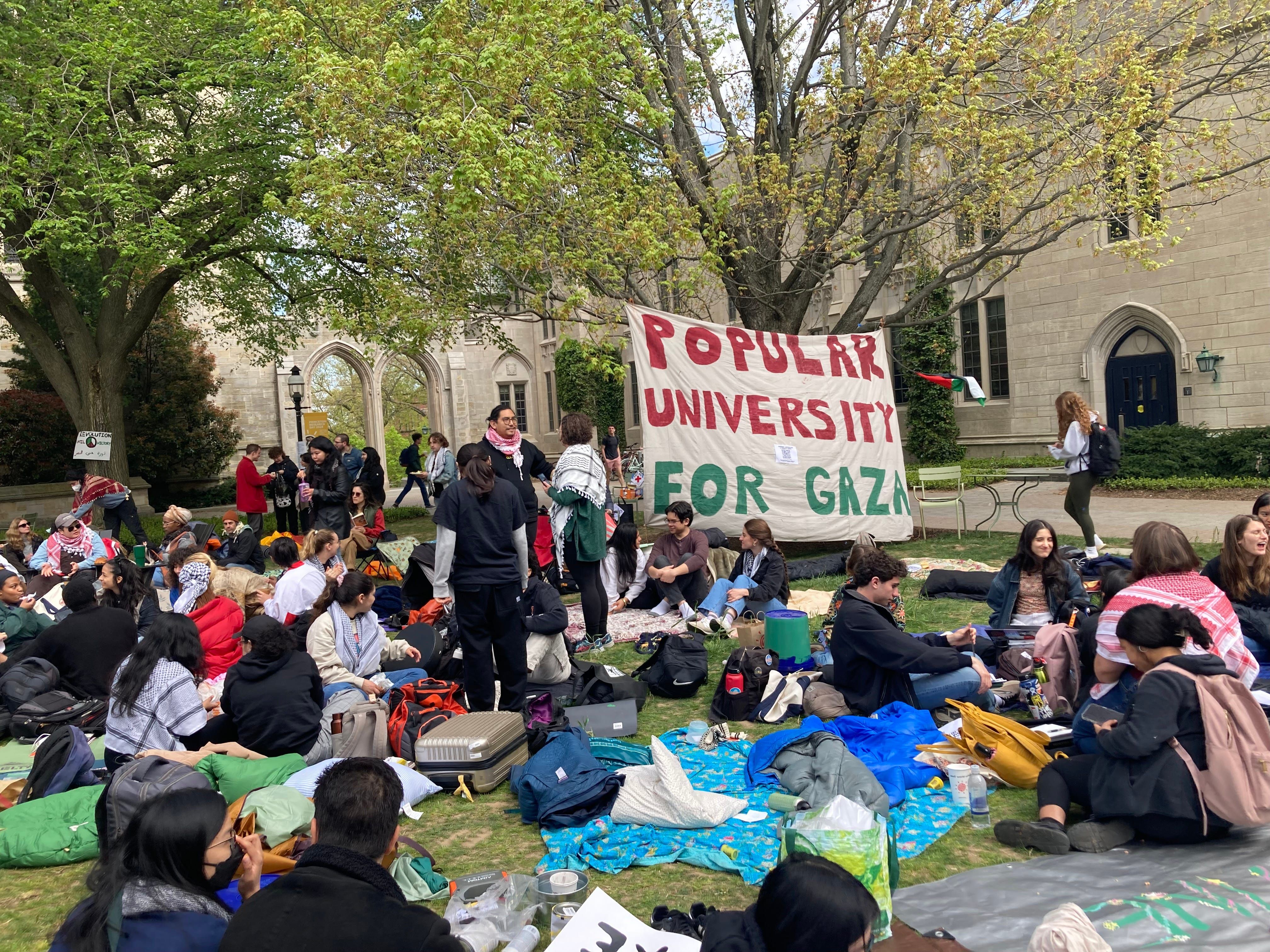 Pro-Hamas protesters at Princeton University in April 2024