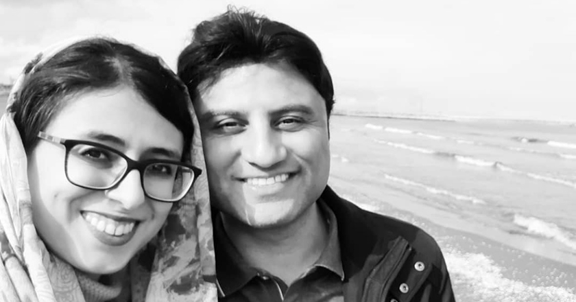 مهران ابطحی و همسرش