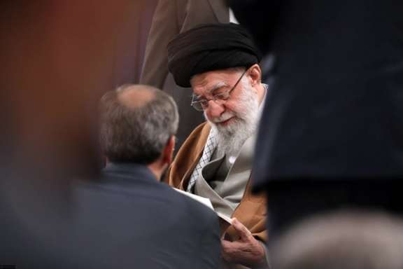 Iran's supreme leader Ali Khamenei meeting poets in annual literary night, March 15, 2025